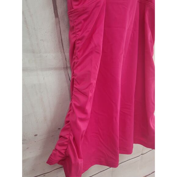 Women's Ruffle Flounce Tankini Top - Shade & Shore  Pink L: Adjustable Straps - Picture 4 of 9